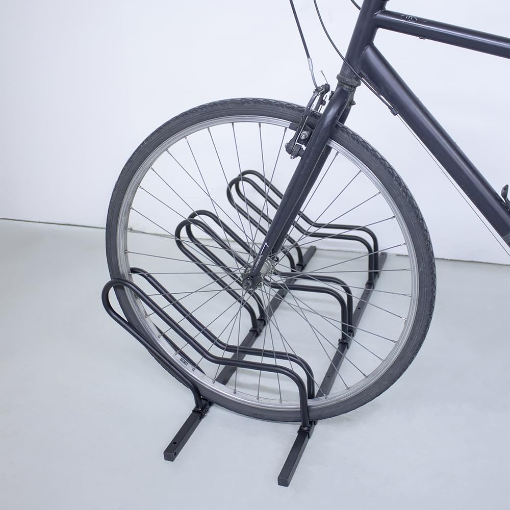 Box and beyond - Râtelier Vélos 3 Places - Métal Noir - Support Vélo Sol ou Mural Garage - Gain de Place - 107 x 48 x 29 cm - Style Moderne