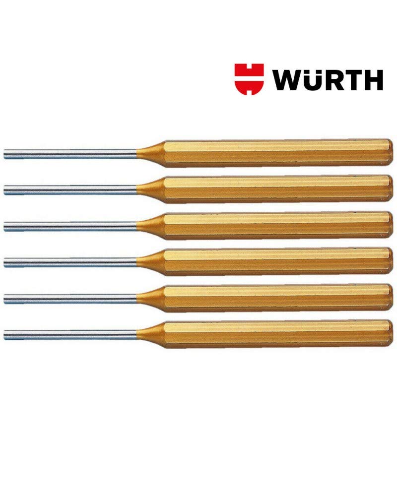 Juego de punzones de acero templado, kit de 6 unidades 2-8 mm 071463 41 Wurth