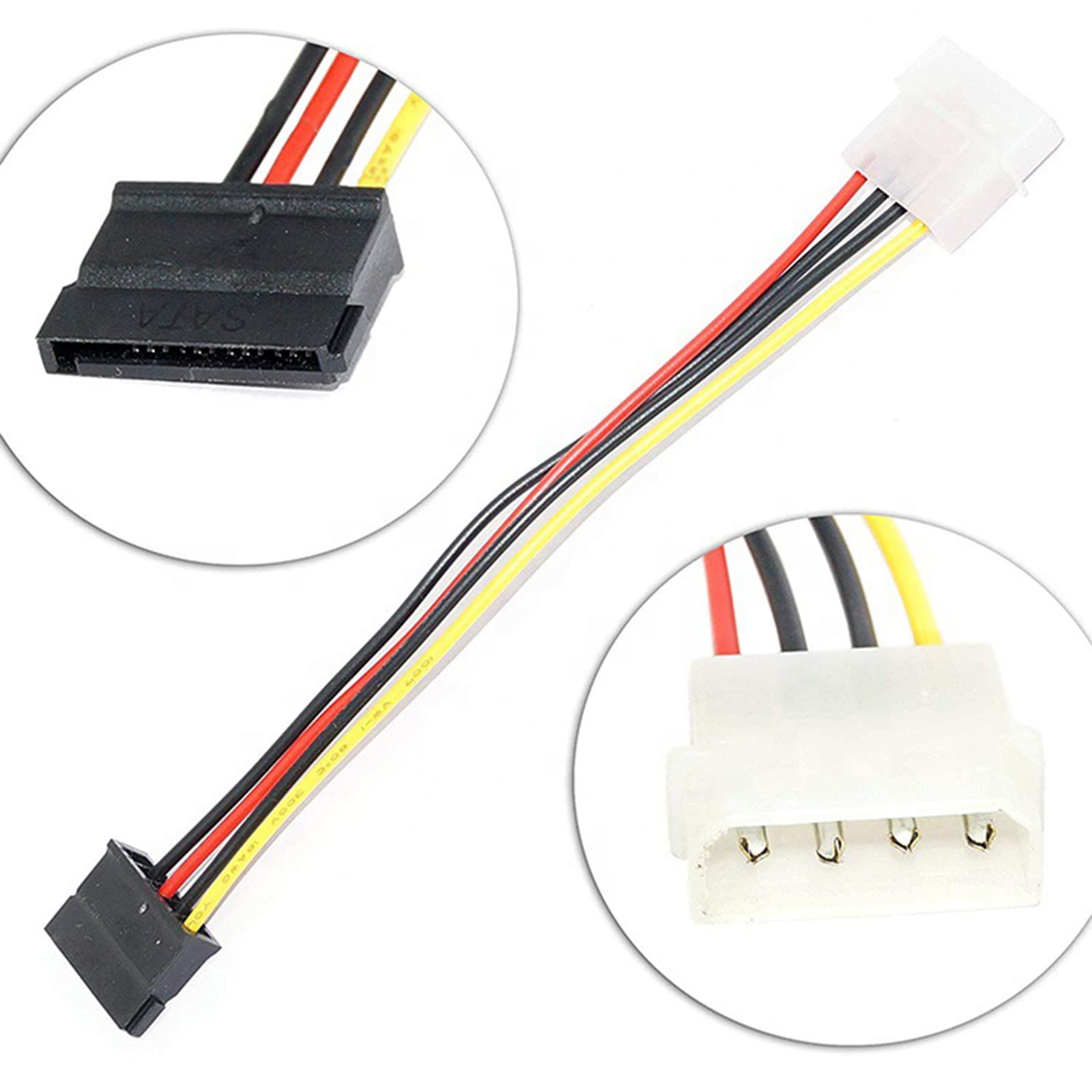 Kcjhagbd 4 Pin IDE Molex to Serial Hard Drive Power Supply Extension Cable 4P to Hard Drive Adapter Converter Cable IDE Adapter