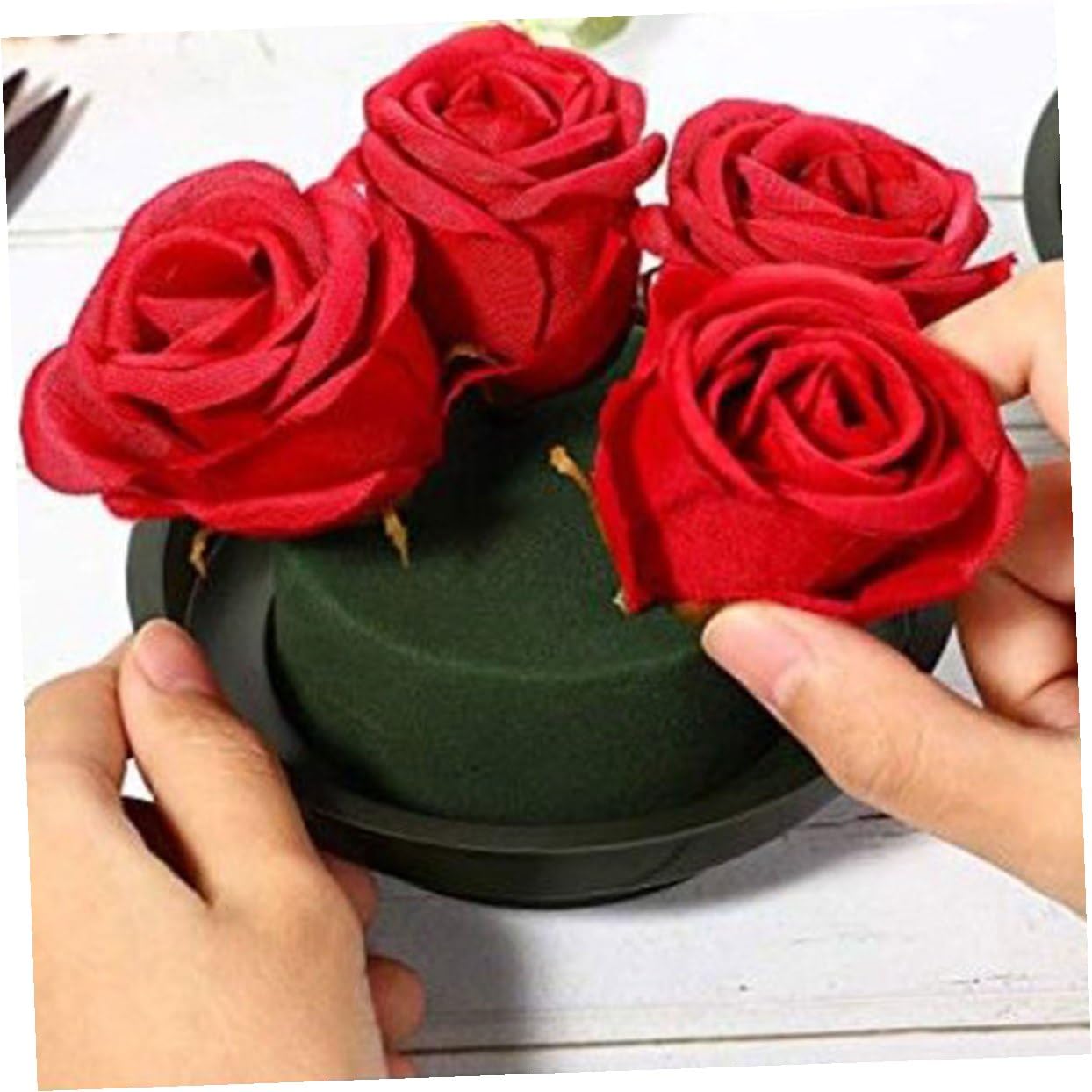 PLAFOPE Lot de 12 Blocs de Mousse Ronde Verte Haute Densité en Résine PP pour Compositions Florales DIY et Décoration, pour Fleuristes