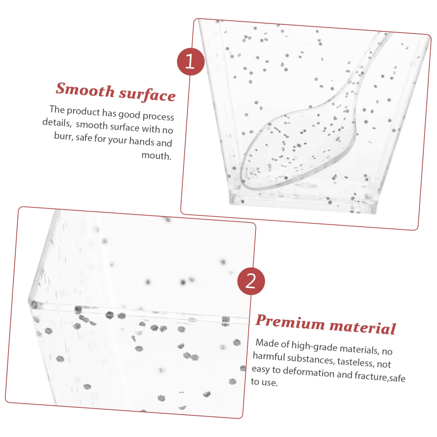 FOMIYES 20 Sets Glitter Dessert Cups Party Supply Party Cake Storage Cups Bakery Accessory Plastic Ice Cream Cups Plastic Dessert Cups Pudding Storage Cup Dessert Shop Supply Cake Holders