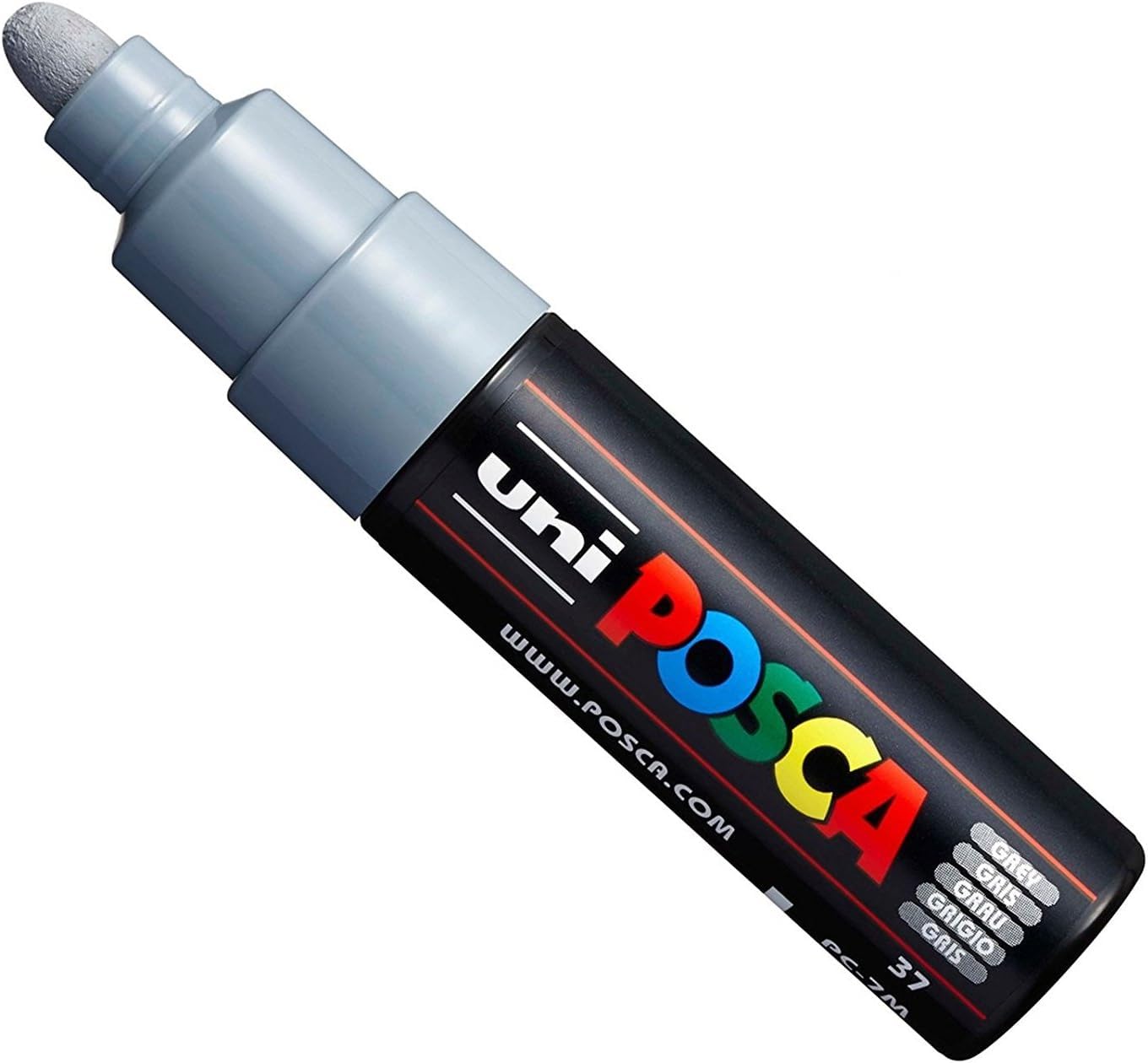 Posca Uni PC-7M Paint Marker Art Pens - Large Bullet Nib 4.5-5.5mm - 15 Colours - New for 2017 - Grey