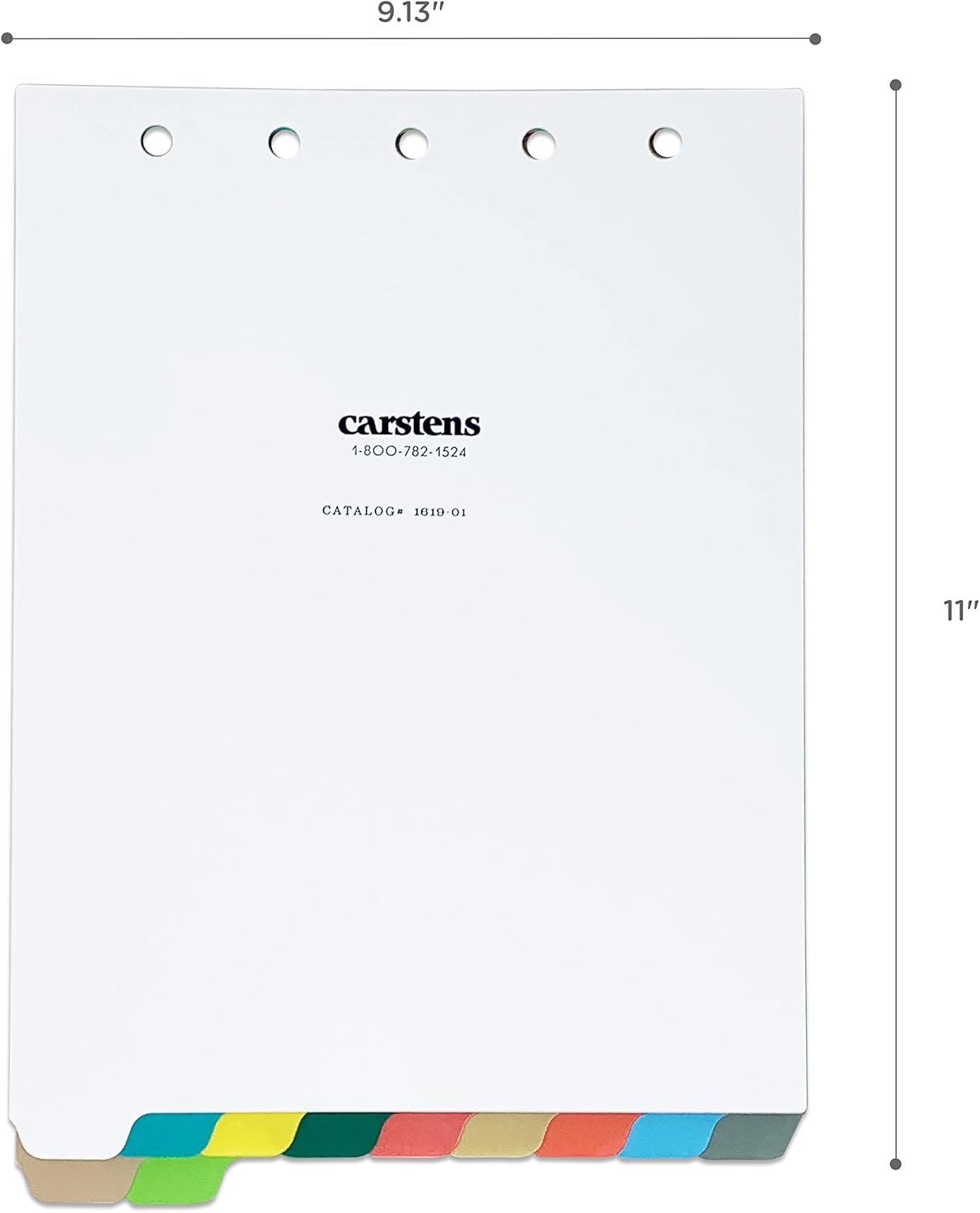 Carstens Heavy Duty Plastic Dividers, 11-Tab, Multi-Color, Blank, for Top-Opening Ring Binders, Case of 10