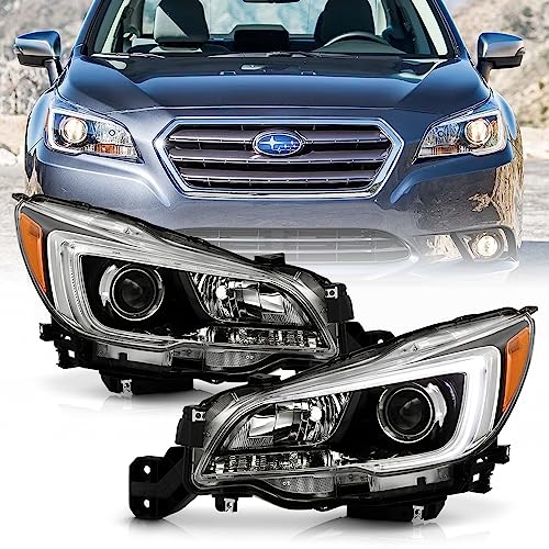 KEEKPO - For 2015 2016 2017 Subaru Legacy|Outback Black Housing Halogen Type Projector Headlights Headlamps Left+Right