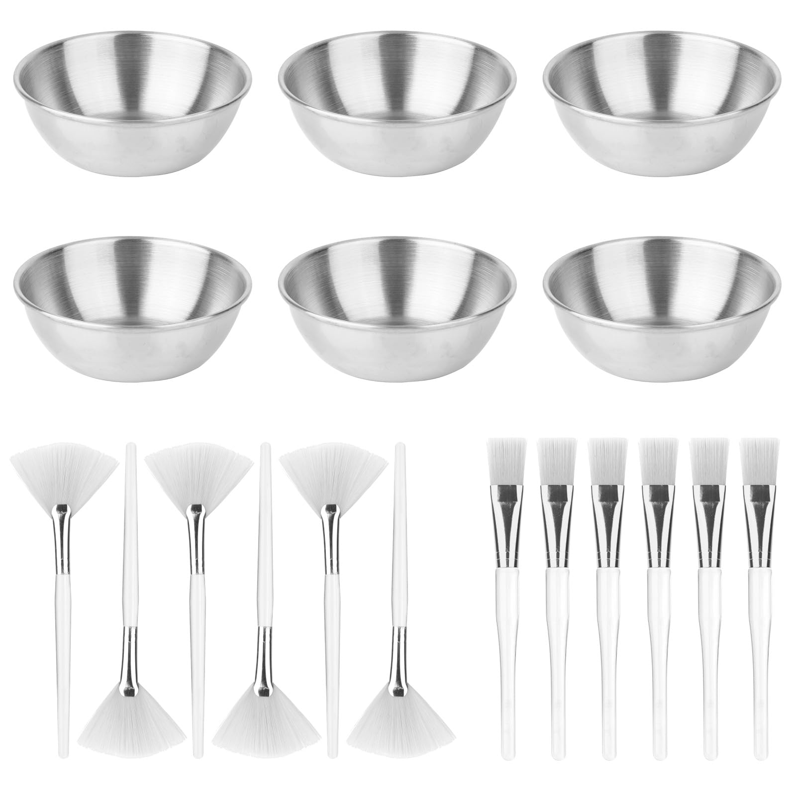 18pcs Esthetician Facial Supplies Set, Including 6 Gold Stainless Steel Bowls