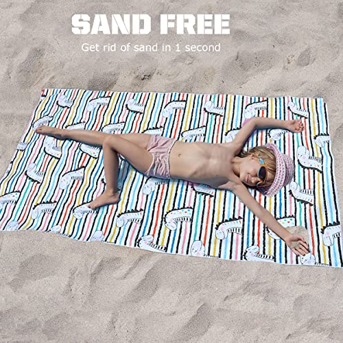 Getele Microfiber Beach Towel, Extra Large 63"X32" Sand Free Beach Towel Super Lightweight Towels For Swimming Pool, Camping, Picnic, Yoga Gym Sports #TOP2