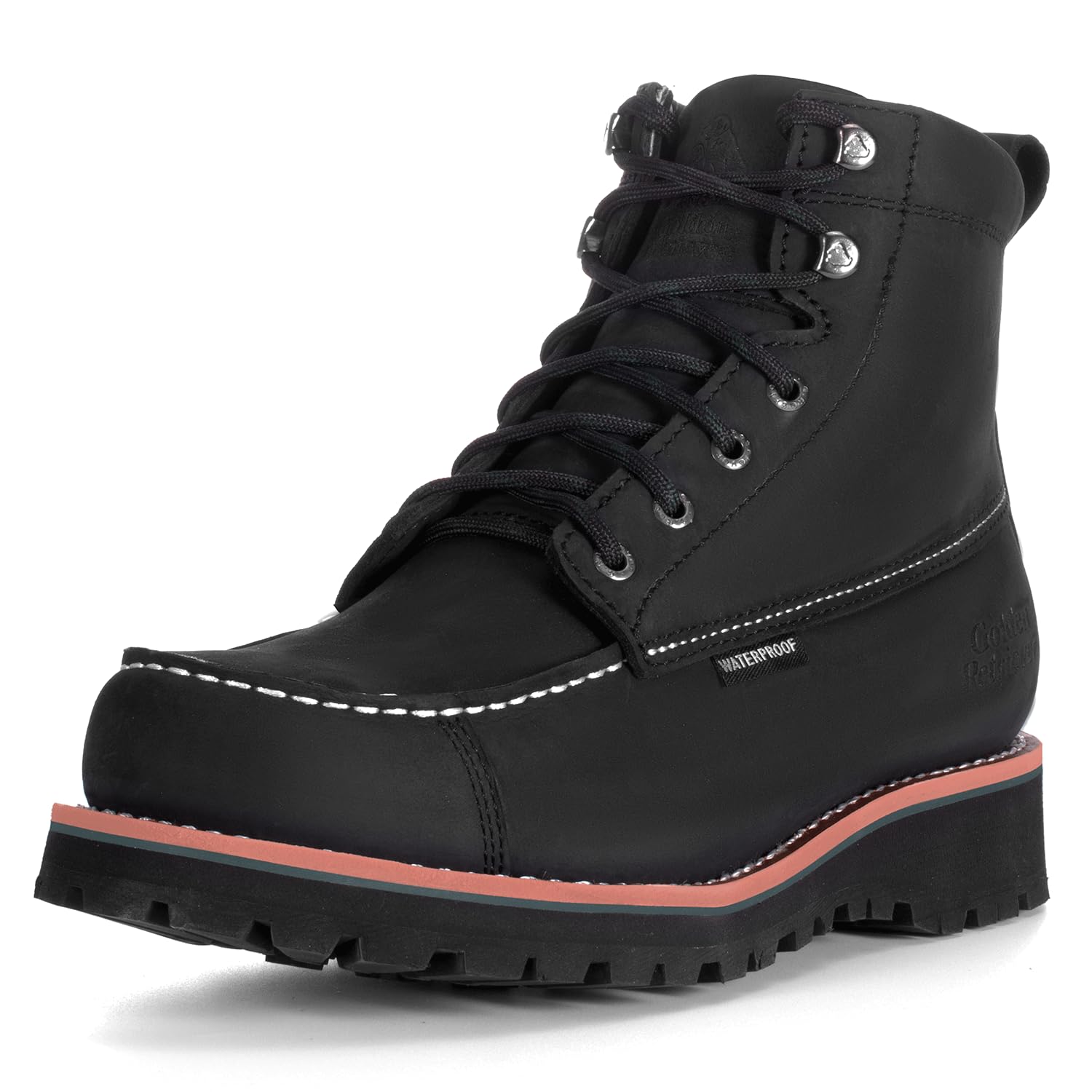 Golden Retriever Men’s Outdoor Boots, Moc Toe Wedge Sole, Nubuck Leather, Oil & Slip Resistant, EH Safety Work Boots