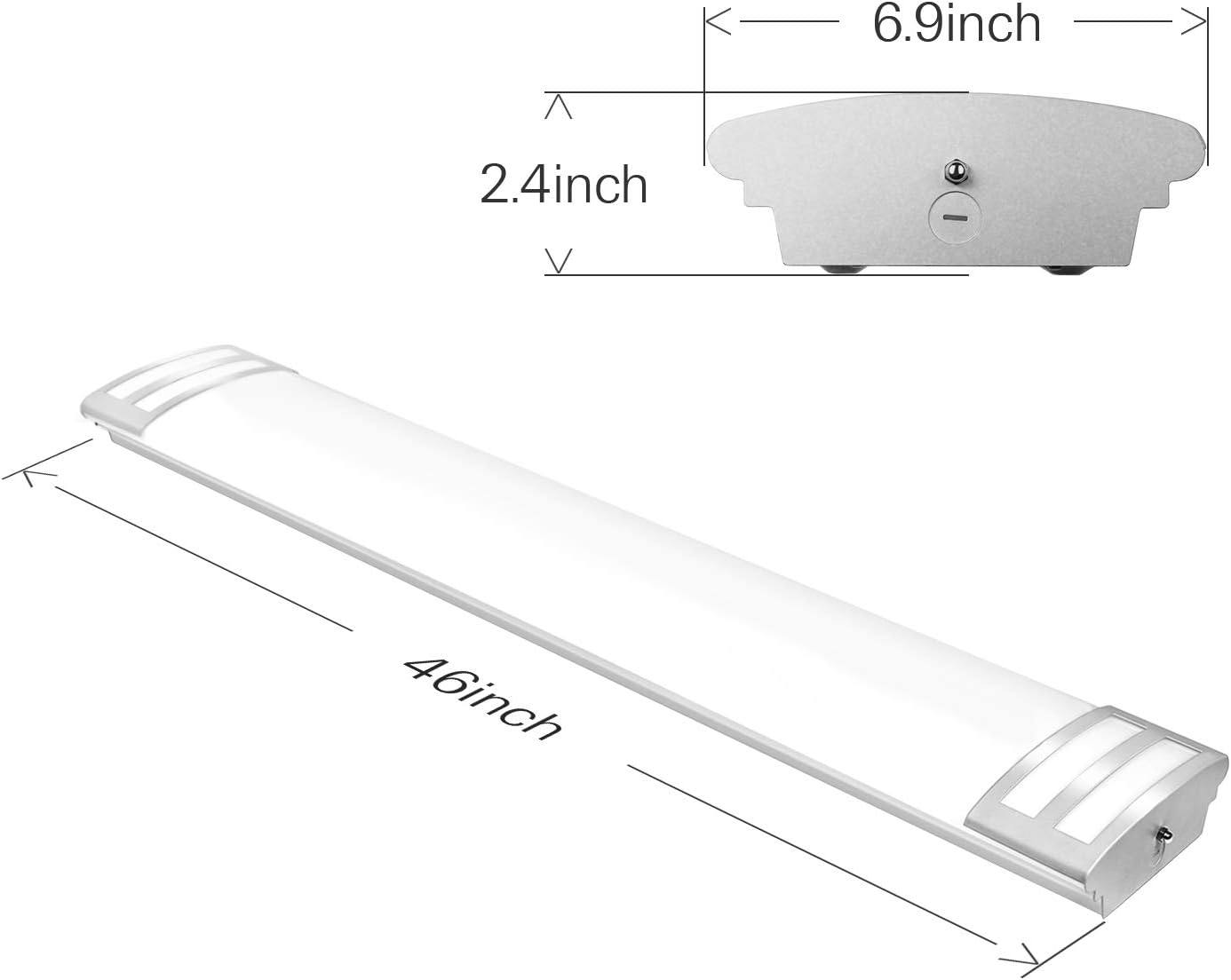 4FT LED Flush Mount Kitchen Light Fixture 50W, 5500lm 48 Inch LED Puff Lights, 4000K Neutral White, 4 Foot Kitchen Ceiling Lights for Utlity Room, Laundry, Fluorescent Replacement, ETL Certified
