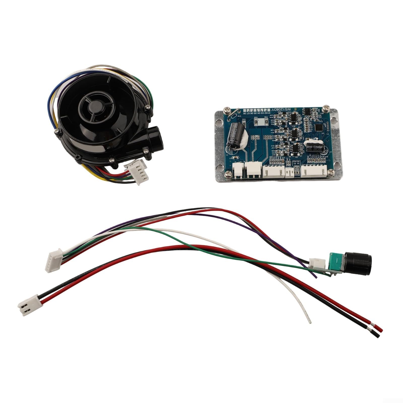 Soplador centrífugo sin escobillas WS7040 de 12V 24V DC Aire de alta presión con controlador para cultivo sin suelo, extracción y refrigeración de humos industriales (WS7040-12V y Drive)