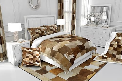 Miniatura 5 de Juego de funda de edredón de piel de vaca para niños, juego de ropa de cama de granja Aniaml para niños y niñas, decoración de piel de vaca, juego