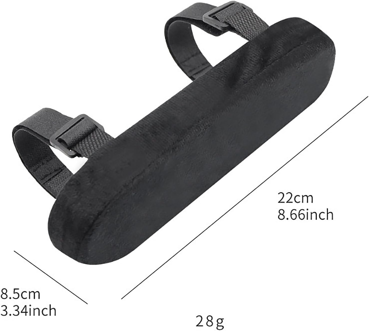 Office Chair Armrest Pads, Ergonomic Memory Foam Office Chair Arm Cover Pads, Comfy Gaming Chair Arm Rest Covers for Elbows and Forearms Pressure Relief, Removable Washable, Adjustable Fit, Set of 2