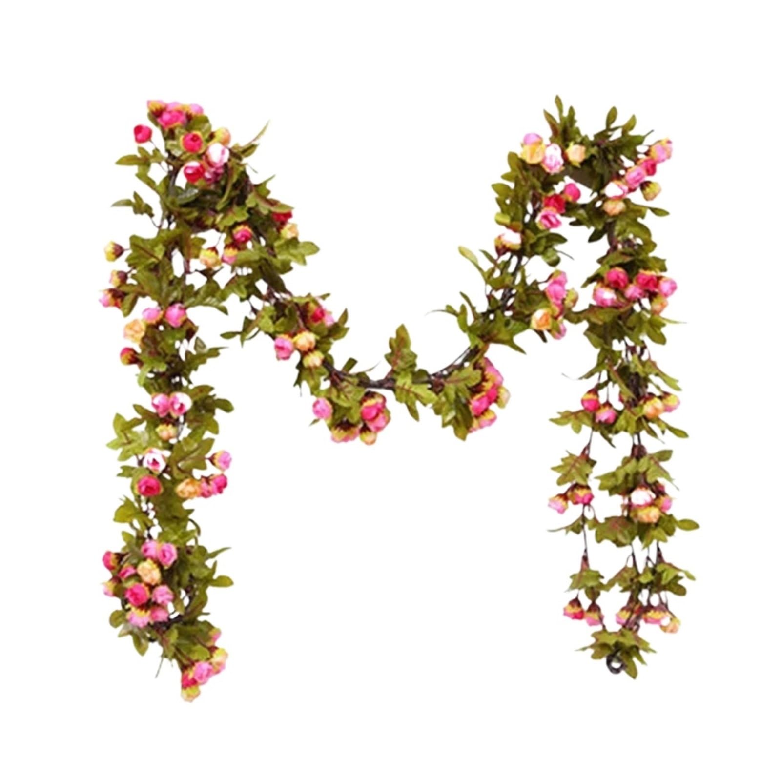 LXLAEOANG Artificial Flowers Artificial Roses Foliage Garland Hanging Guide Plastic Flower Vine Suspended Ceiling Decoration