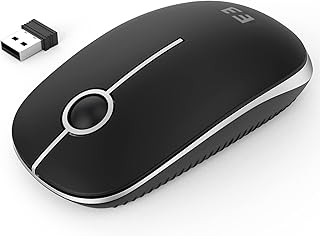 Seenda Wireless mouse, 2.4G Widely Compatibility Silent Mice,18 month battery life, 1600 high DPI Precision,Smooth mouse for PC, Tablet, Laptop and Windows/Mac/Linux- Black and Silver