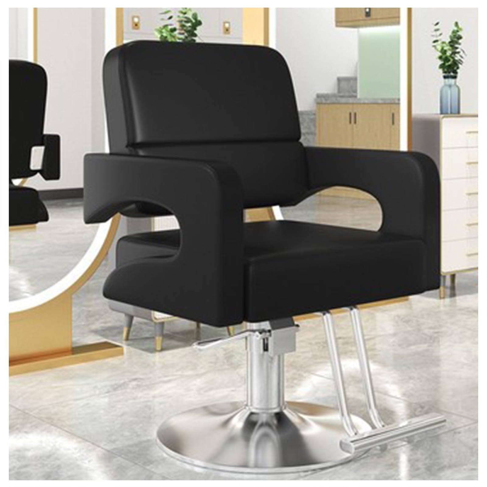 OZBMA ty Hydraulic Barber Chair Adjustable Height Salon with Comfortable Backrest Waterproof Design Ideal for Hair Stylists & Salons