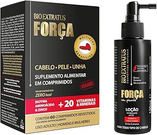 KIt Força com Pimenta Suplemento Capilar Bio Extratus + Loção 100ml Bio Extratus