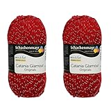 2 Skein Schachenmayr Catania Glamour Originals Yarn, Sparkle Cotton Metallic Soft Yarn, Easy Crochet