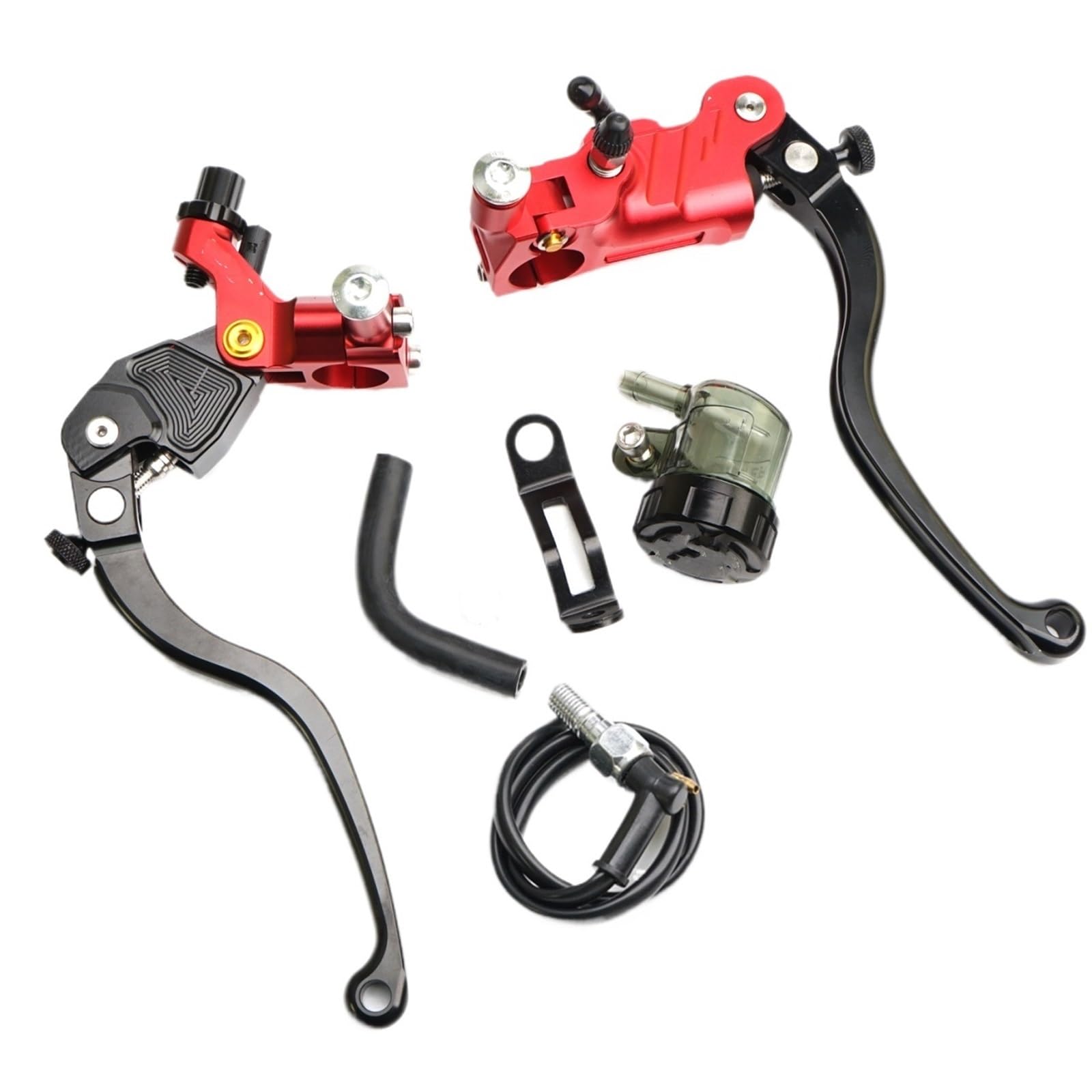 Tingyus Red One Pair A Motorbike Brake Lever 19Rcs Perch Line Clutch Brake Master Cylinder Lever 22Mm Universal 19Mm Piston For Racing Street Bike(Red One Pair A)