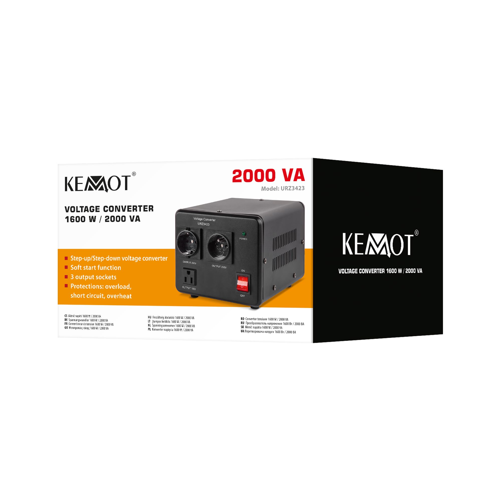 Kemot URZ3423 - Convertidor de corriente (1600 W/2000 VA)