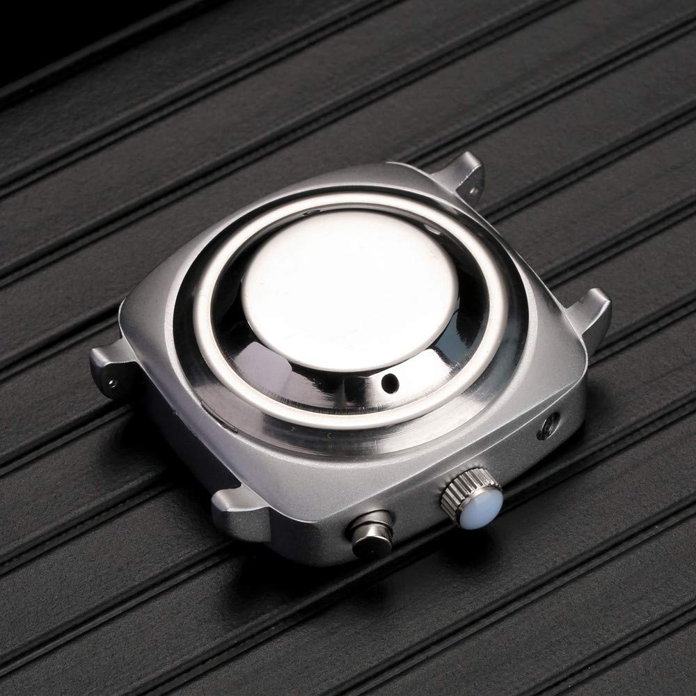Reloj Parlante Analógico de Forma Cuadrada con Función Despertador, Anuncio de la hora y Fecha en Francés, Esfera Negro, Correa Extensible TFSW-1708F