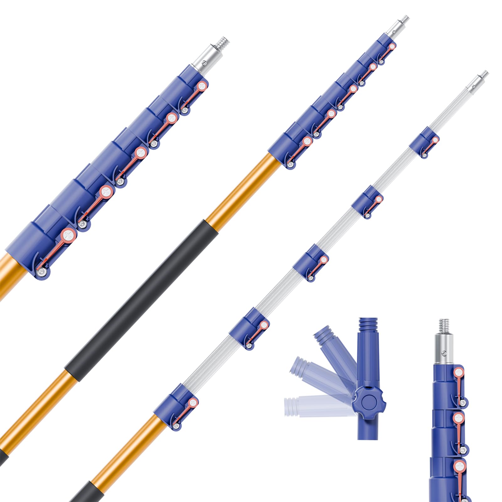 aluminum extension pole 20 fishing LAANPOLE Telescoping Pole, 5-20FT Pole(26FT Reach), Multi-Purpose Paint Roller for Painting, Dusting and Cleaning : Tools & Home Improvement loc extension pole 6/8 Inch Electric Ice Fishing