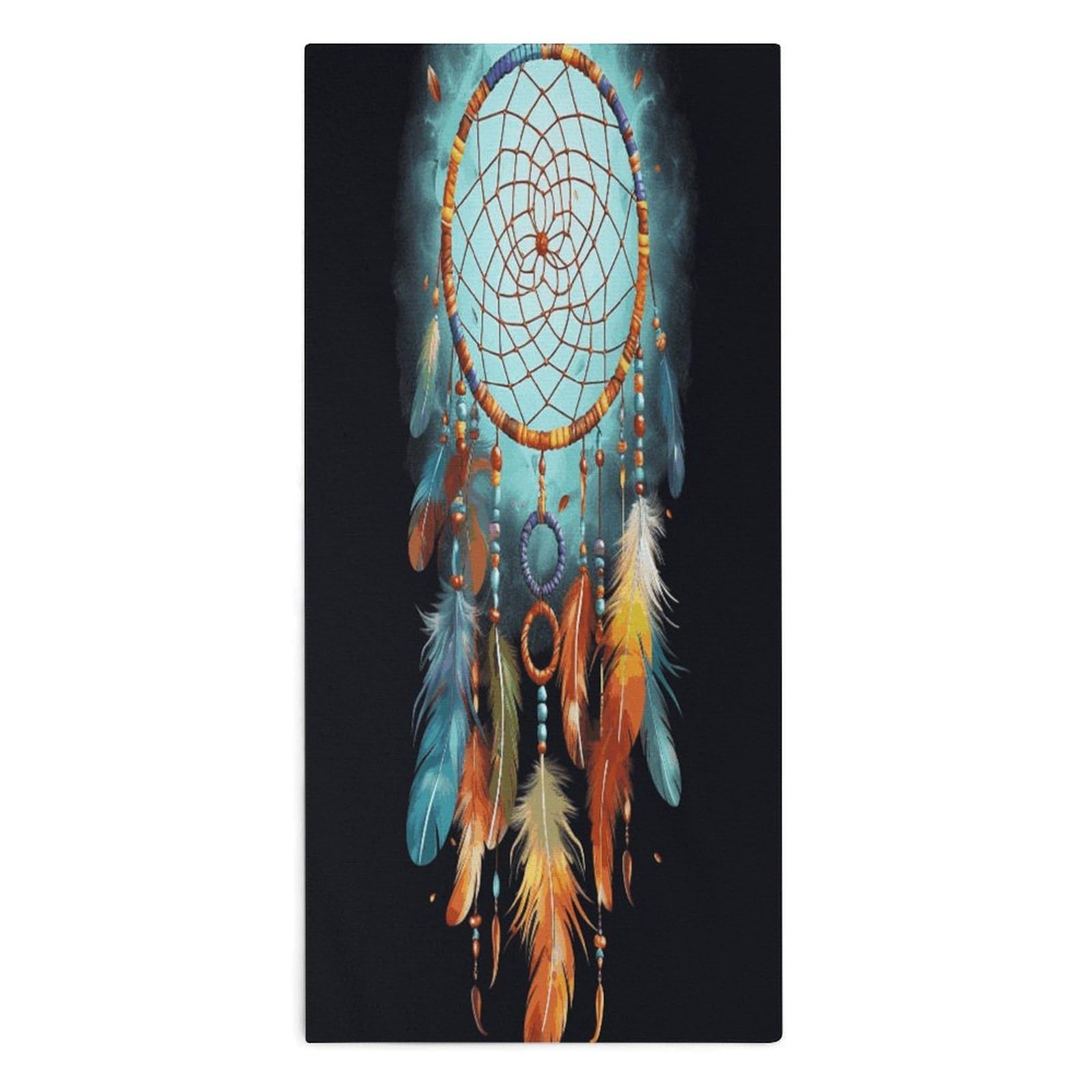 Fodpand Style Feathers Dream Catcher Microfiber Towels, Decorative Bath Towel Soft & Lightweight, Hand Towels Multipurpose Use For Bathroom, Pool, Gym, Spa, And Hotel Use