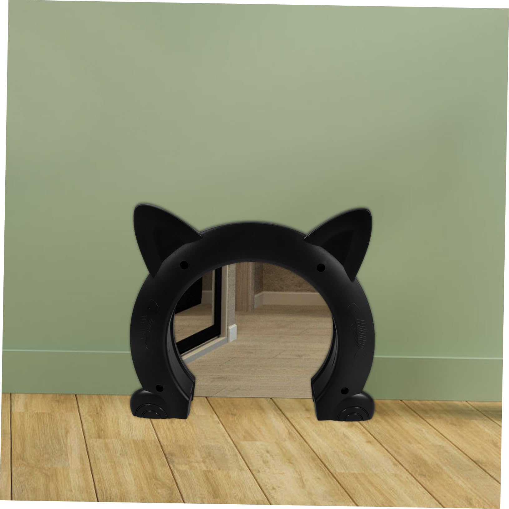 Mittlere Schwarze Katzentür aus Robustem Kunststoff Dekoratives Haustierloch für Innenräume Einfache Sichere und Bequeme Haustierklappe für Katzen und Kleine Hunde