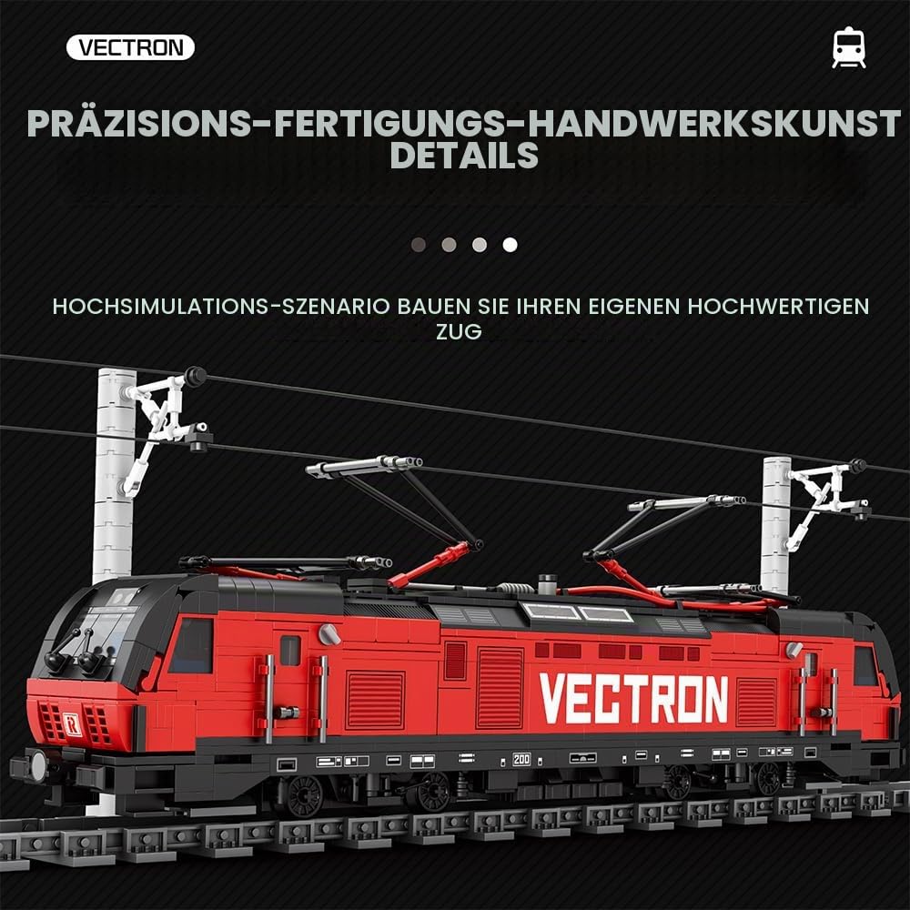 Reobrix 66019 Train Klemmbausteine Technik, MOC Urban Technology Elektro-Personenzug-Baustein-Set, 1889 Teile, tolles Zug Spielzeug-Geschenk für Erwachsene und Jugendliche