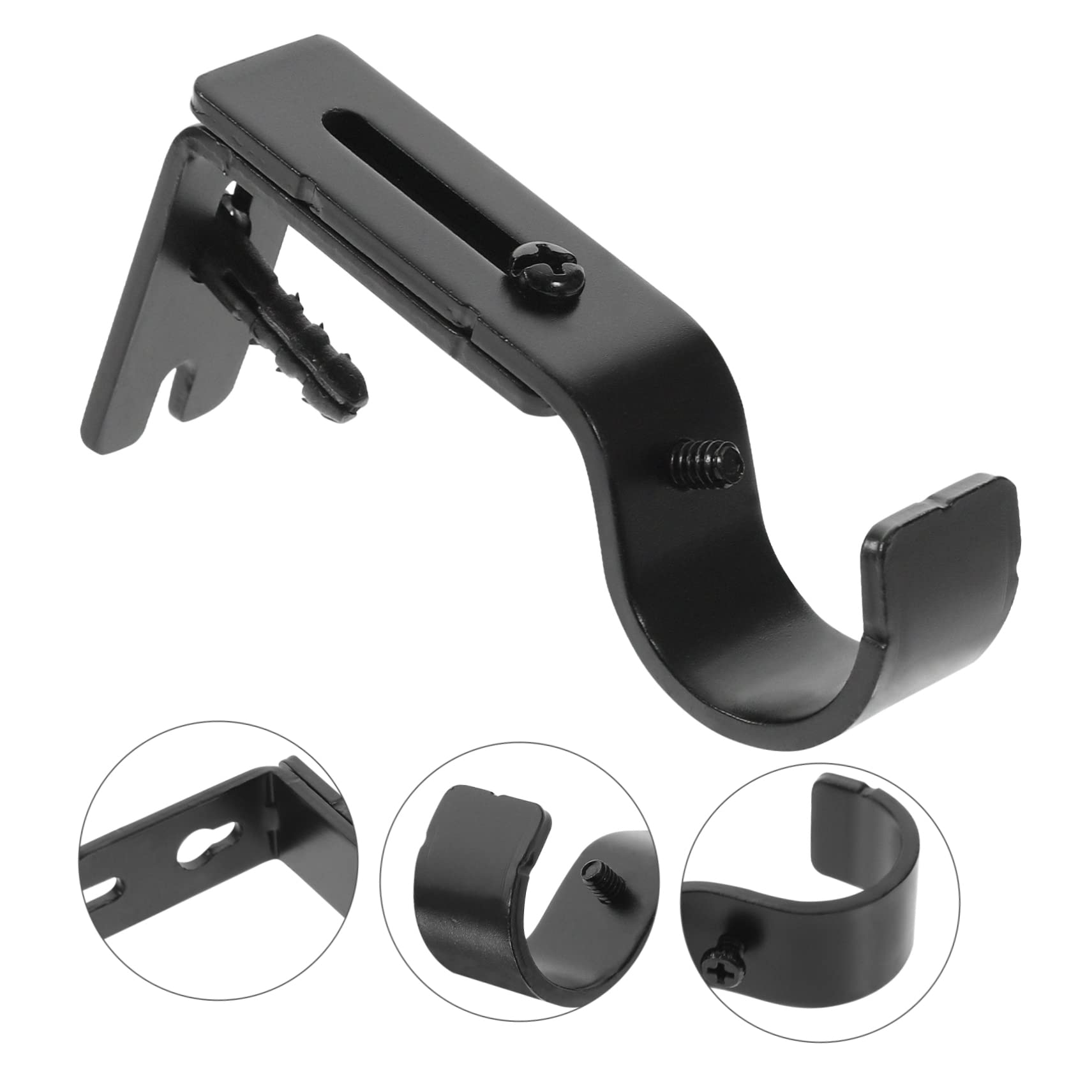 MAGICLULU 5 Ensembles Support De Tringle À Rideau Supports Muraux pour Tringles À Rideaux Chambre À Coucher Tringle À Rideaux Crocheter Supports De Tringle À Rideau Réglables 3 Pièces * 5