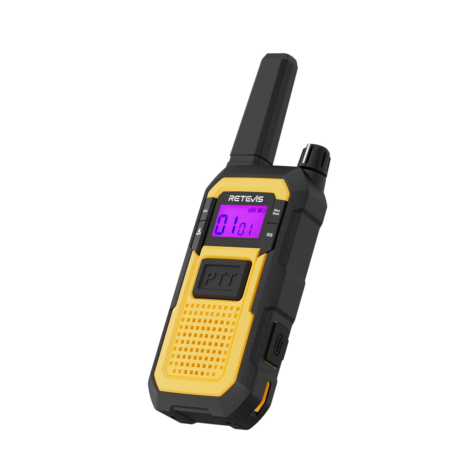 Retevis RB648 Talkie Walkie, Imperméable Radio Bidirectionnelle Longue Portée IP67, Anti-Chute, Anti-poussière, PMR446, Double PTT, 2000mAh, Talkies-Walkies pour Agriculture (2 Pièces, Jaune)
