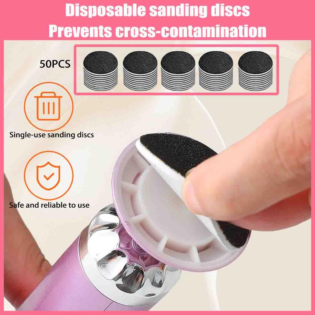 Lima Elettrica Per Piedi E Rimozione Calli,Cordless A 5 Velocità，viola | Strumento Per Pedicure Da 27.000 Giri/Min,3 Testine Intercambiabili,50 Dischi Abrasivi,Pelle Morta,Talloni Screpolati,Unghie