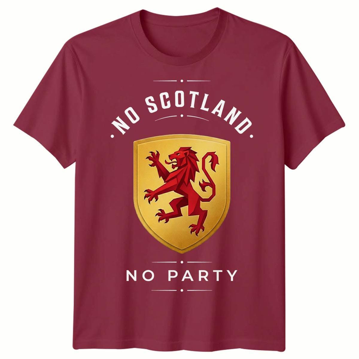 D&T No Scotland No Party Football Unisex T Shirt Scotland Fan Mens Womens Graphic Tee 3-4 Years Burgundy