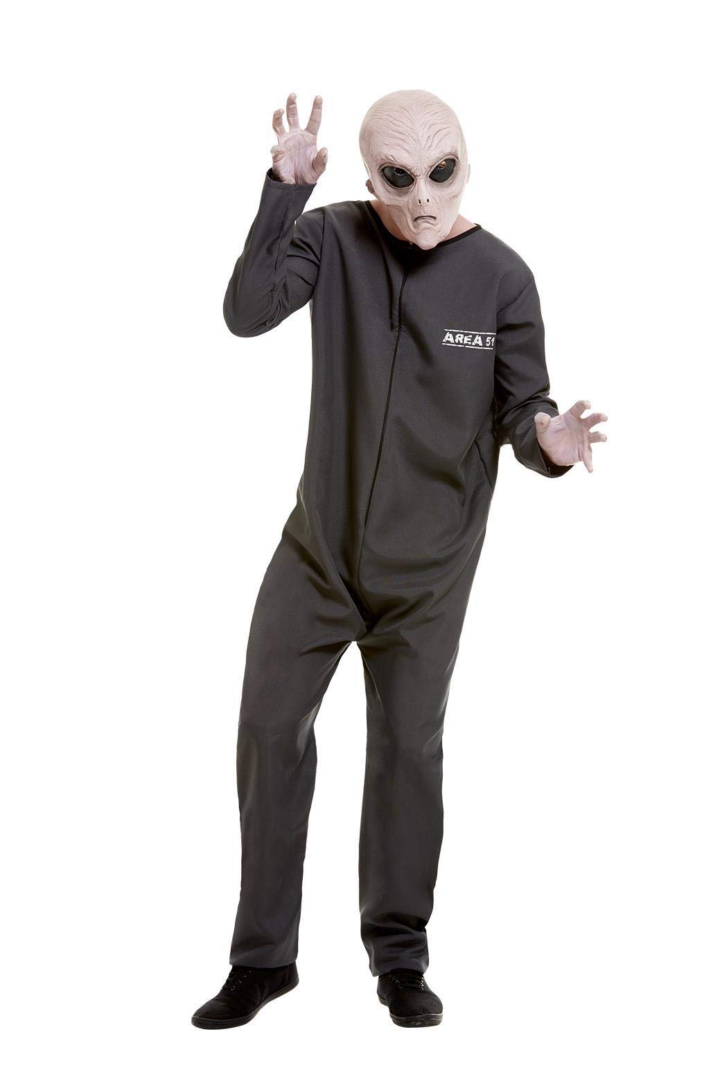 Smiffys Area 51 Hazmat Suit Costume, Grey, Medium, 51063M