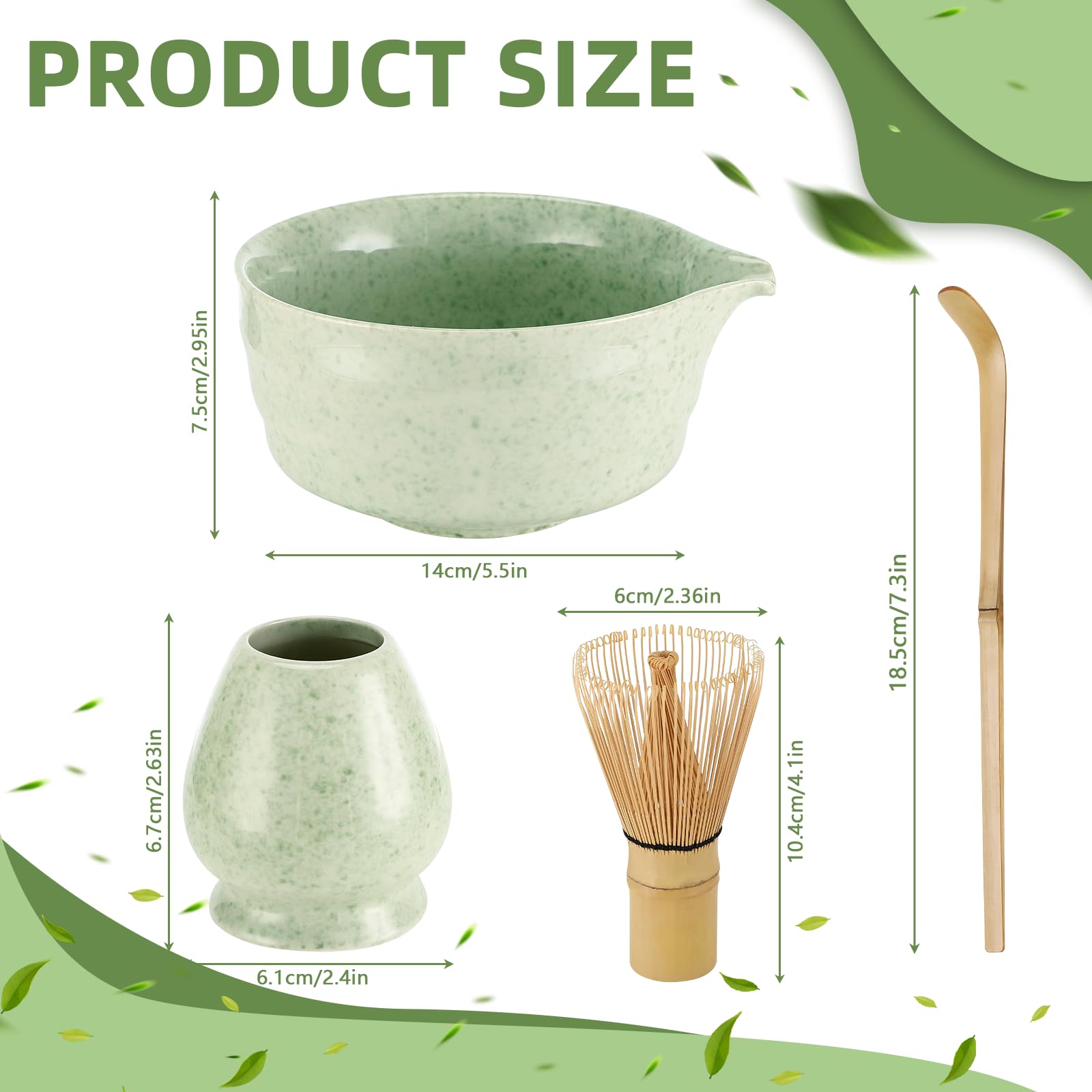 Matcha Set Di 5 Scope In Ceramica, Accessori Matcha Con Scopa Da