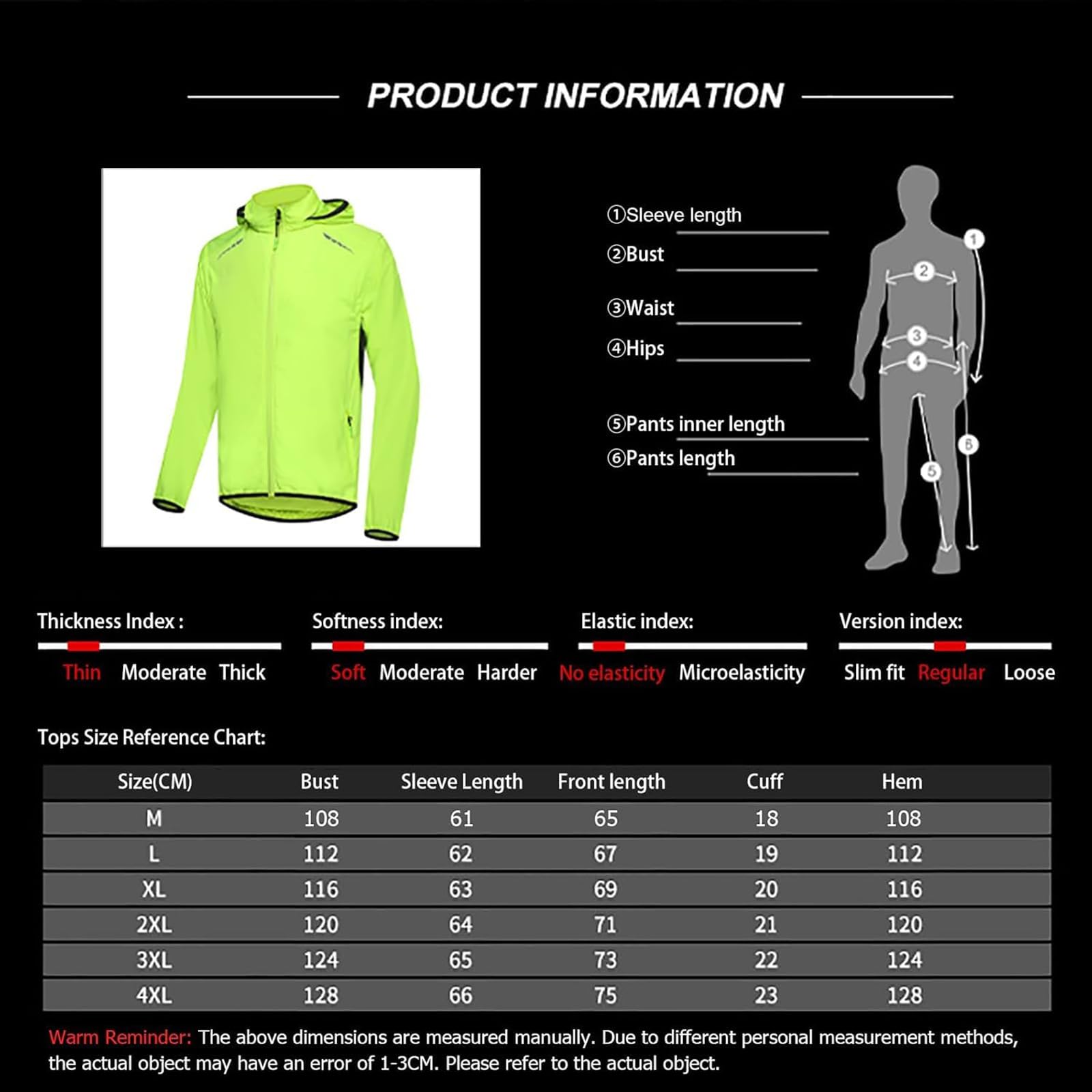 ARMAAN Chaqueta Impermeable Ciclismo De Hombre, Cortavientos Reflectante, Para Bicicleta De Montaña, Ropa Para Golf, Senderismo Y Actividades De Running