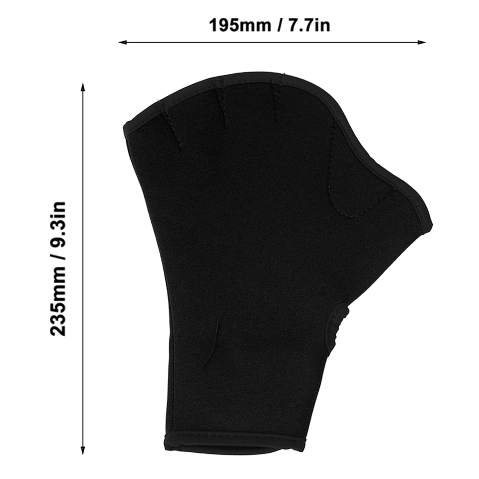 Xolsurg Aquatic Gloves Slip Breathable Swim Training Hand Swim for Adult Children Black (M)