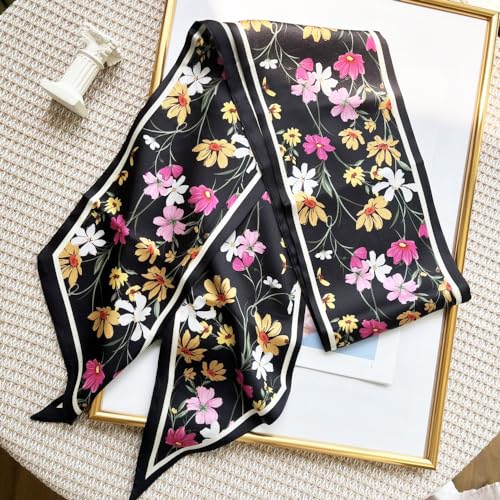 Silk Head Scarf for Hair Fashion Headwrap for Women Lightweight Neck Tie4