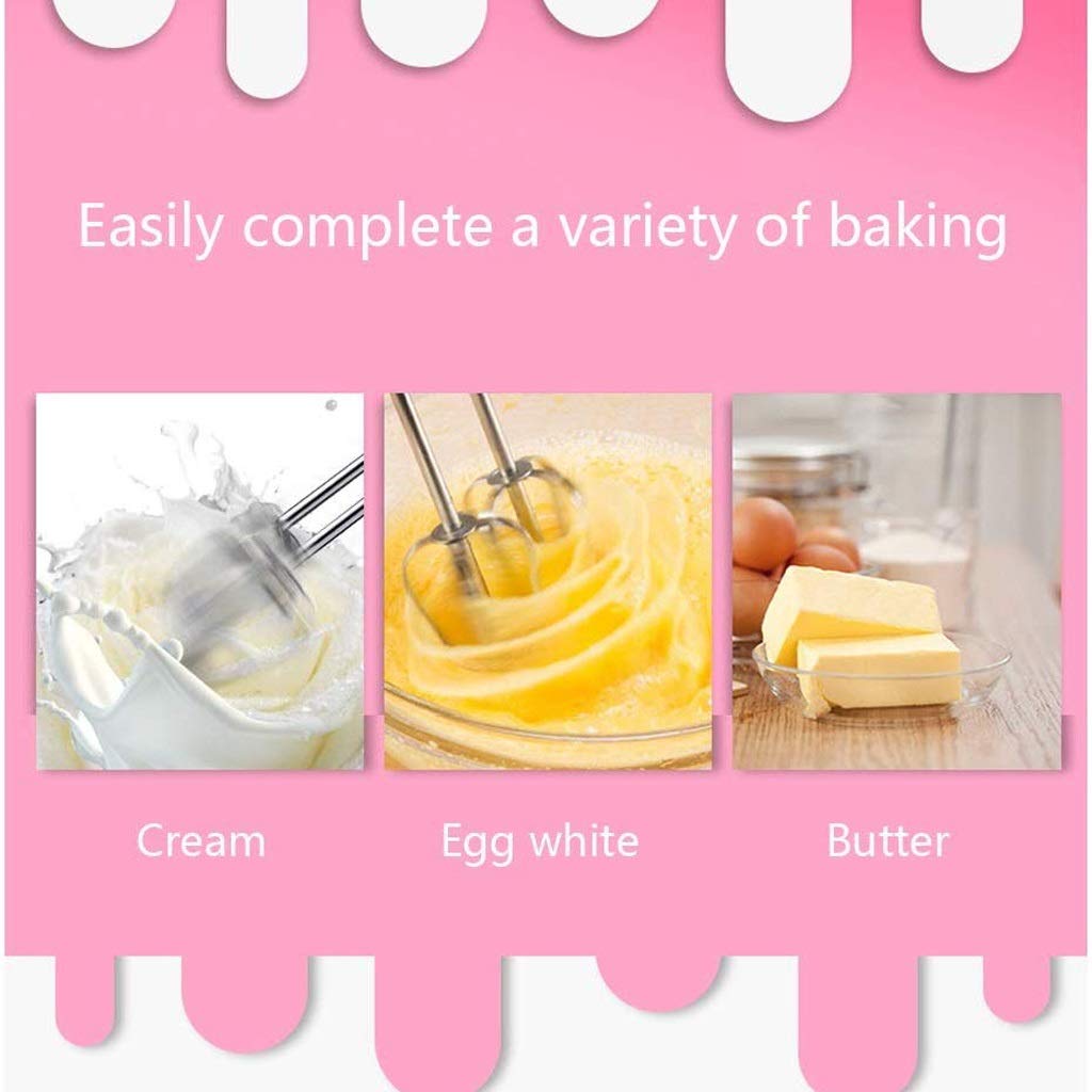 Frusta Rosa, frullino per Le Uova Elettrico a Mano Frusta frullatore per Panna velocità Strumenti per Torte da Forno per sbattere l'uovo