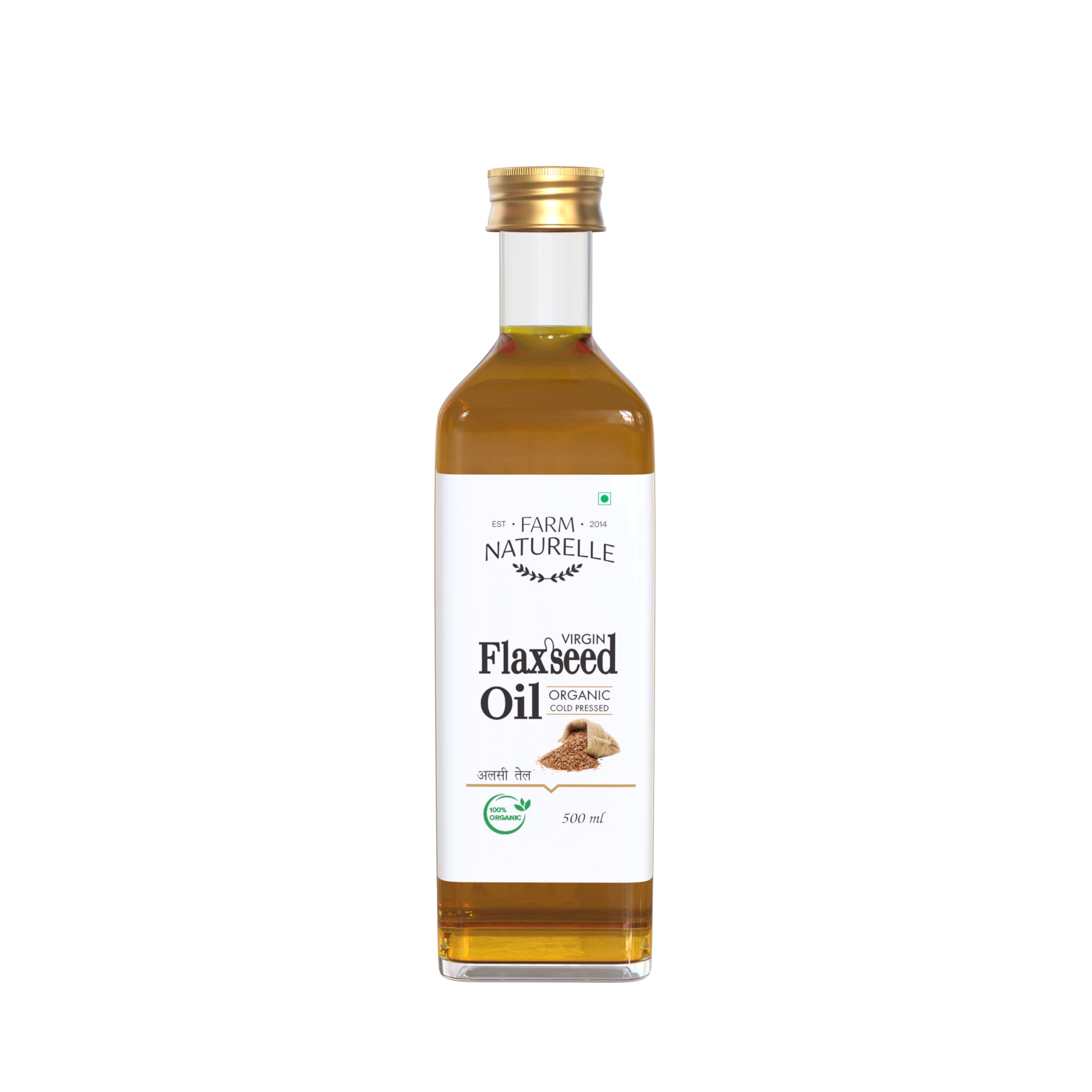 Farm Naturelle - 100% Pure Cold Pressed Flax Seed Oil (500ml) |Alsi Ka Tel in Glass Bottle for Cooking & Health Benefits-image-22