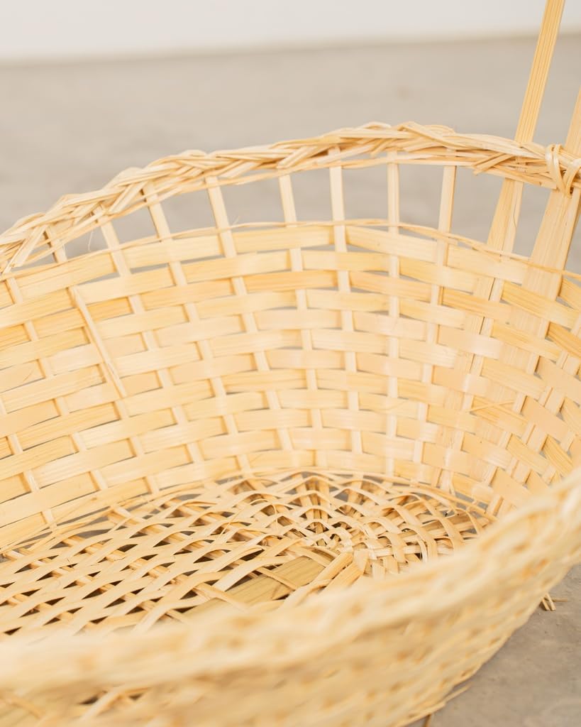Cesta Navideña Vacía de Bambú 57cm para Detalles de Navidad