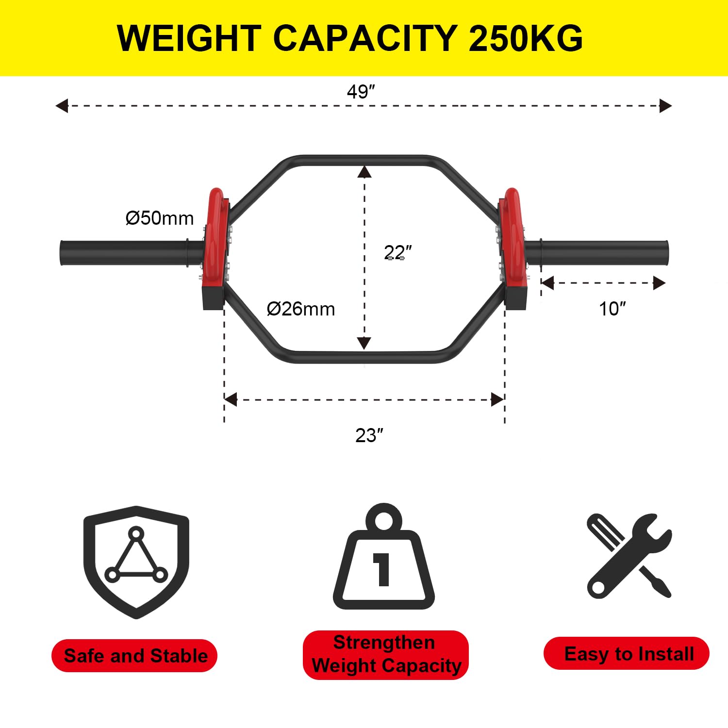 Olympic Trap Bar, Hex Deadlift Squat Bar for 2