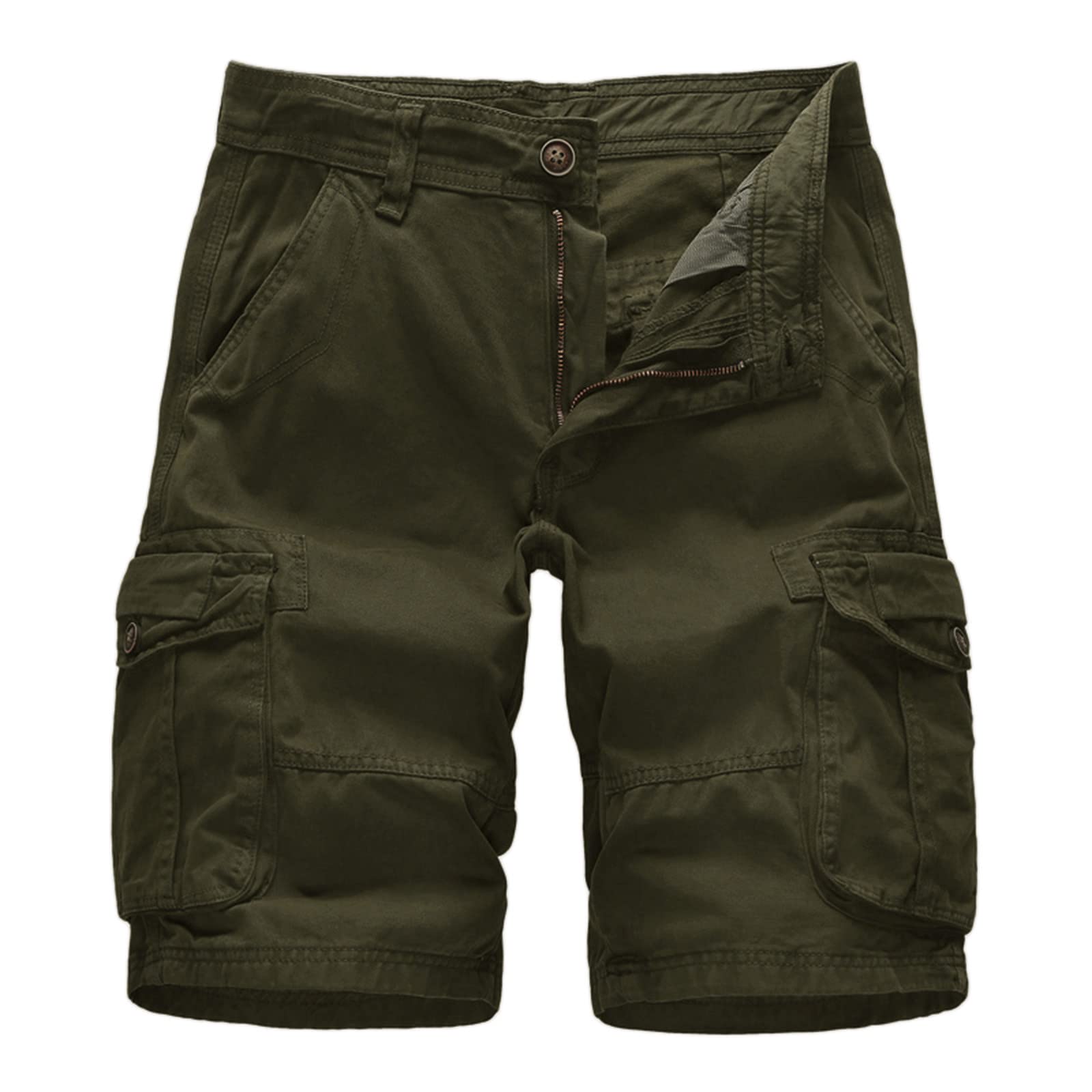 Short Cargo Militaire Homme - Pantacourt Travail Extensible Taille Élastique Séchage Rapide, Grande Capacité