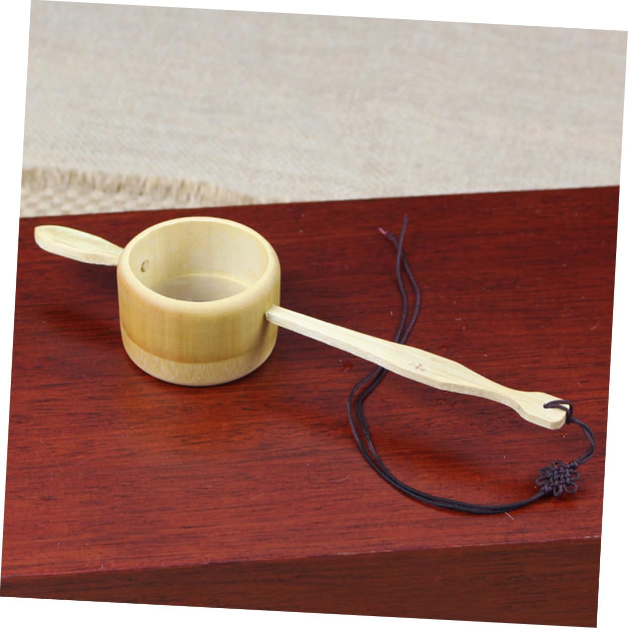 Cabilock Elegant Bamboo Long Handle Tea Infuser Tea Filter Fine Mesh for Gong Fu Ceremony