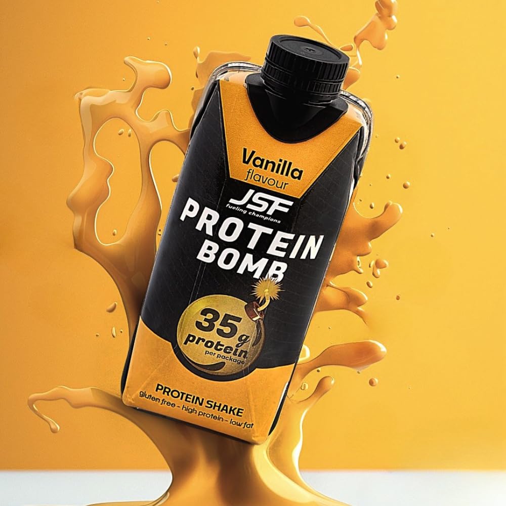 JSF fueling champions 18x Protein Shake 350 ml zestaw – bez dodatku cukru, 35 g białka, napój białkowy – wanilia – bezglutenowy – posiłek do picia, zamiennik posiłku