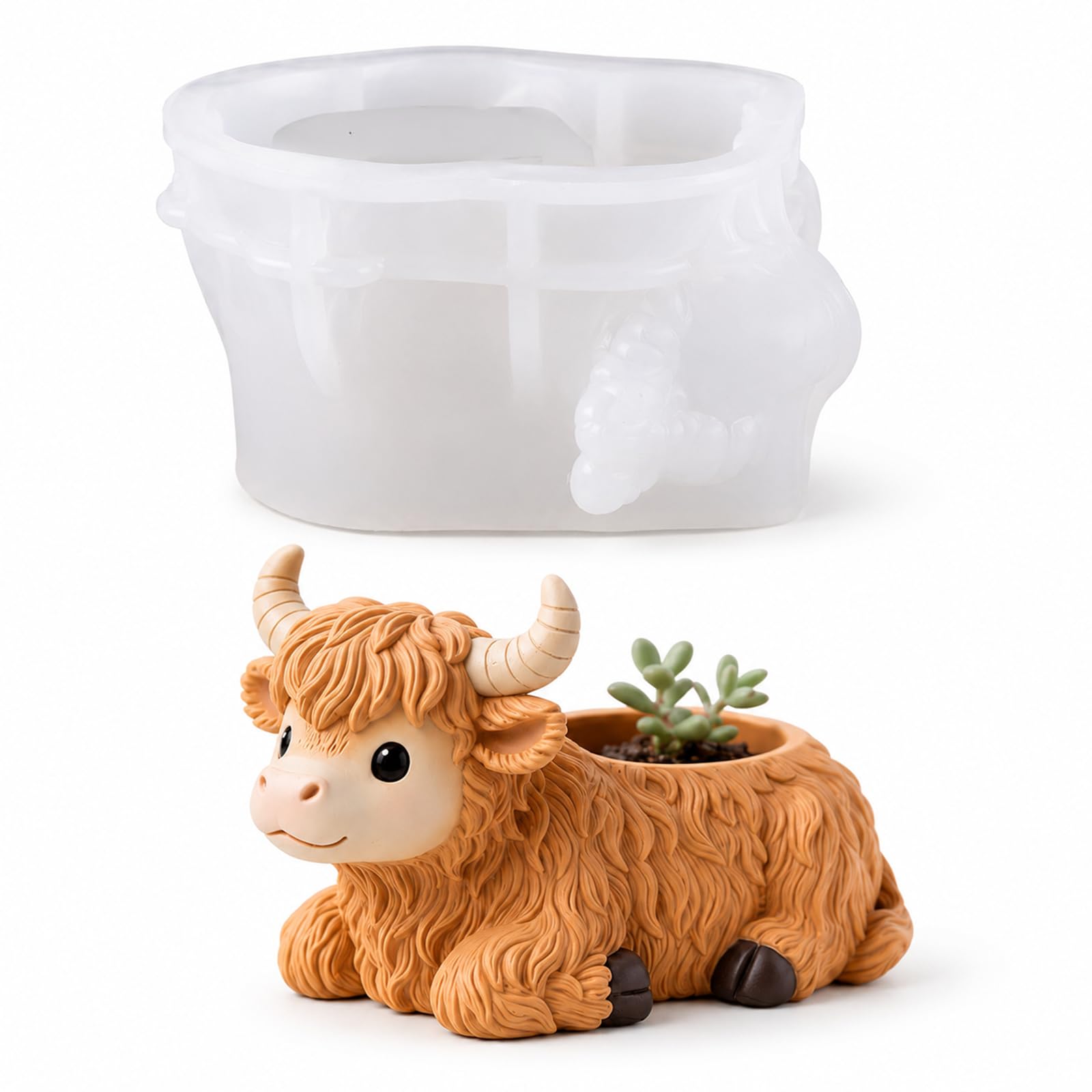 Highland Cow Resin Moulds, Candle Moulds 3D Silicone Mold，A