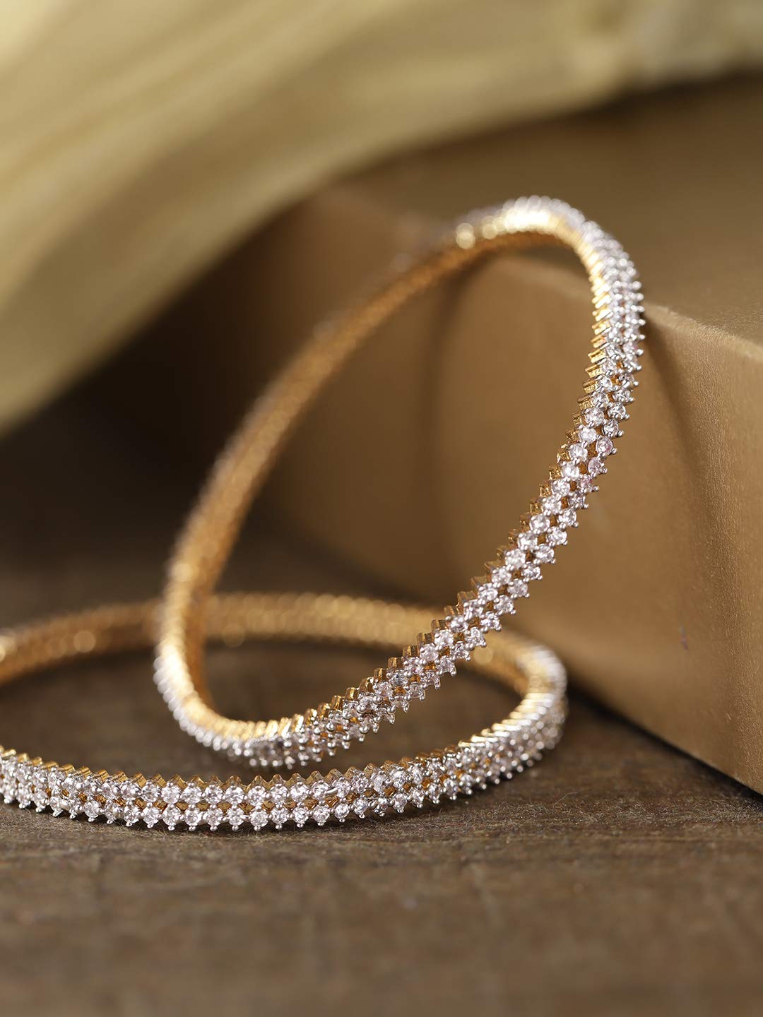 Plated American Diamond Bangle Set