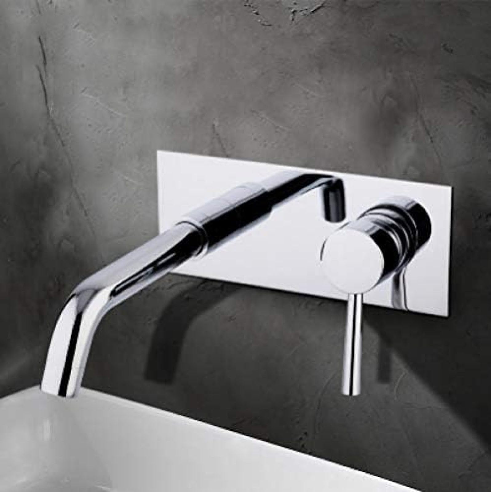 COSZWQDP Kitchen Taps Bathroom Wall Mounted Basin Faucet Square Chrome Brass Mixer Sink Tap Single Handle Bathtub Faucets