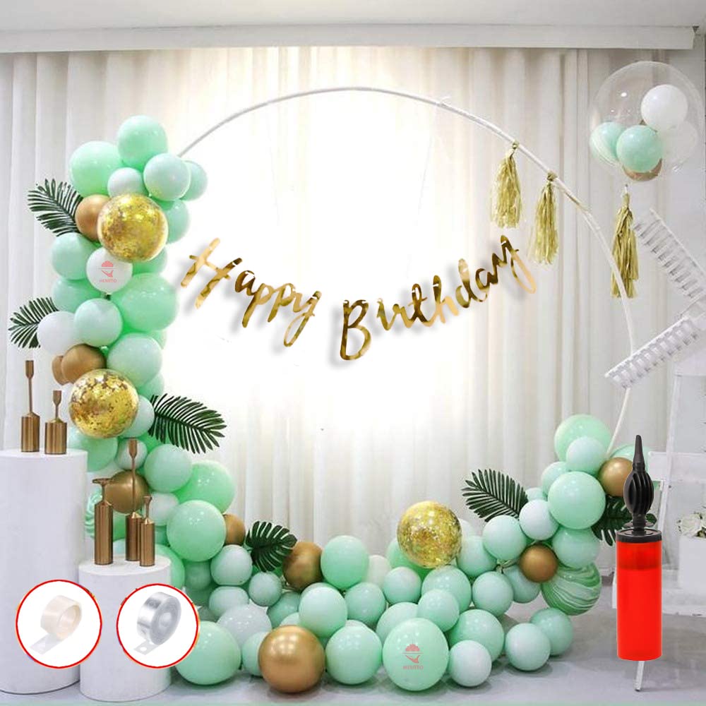 Buy Hemito Birthday Decoration Kit 62 pc - Green Gold Balloons Combo ...