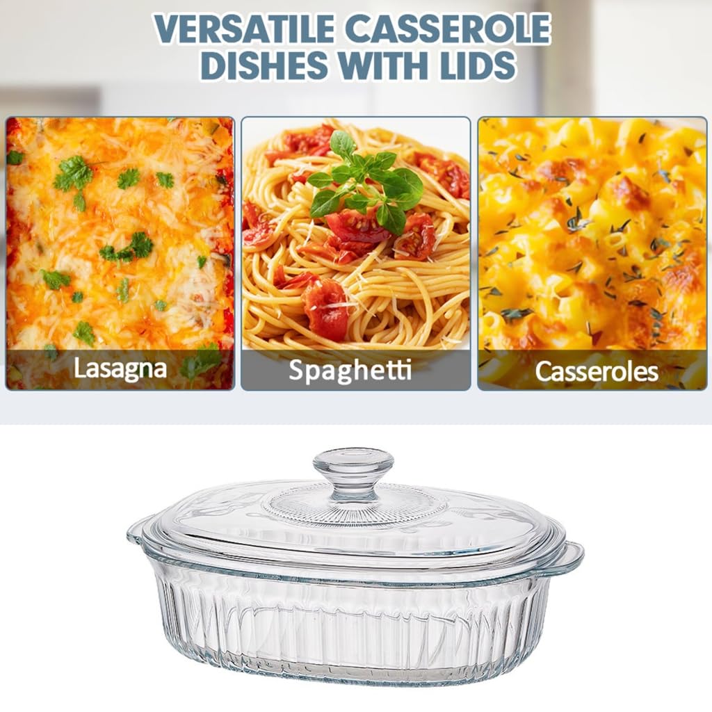 Glas-Kasserolle für gleichmäßiges Kochen, Mikrowelle oder Ofen, Küchen-Backbehälter