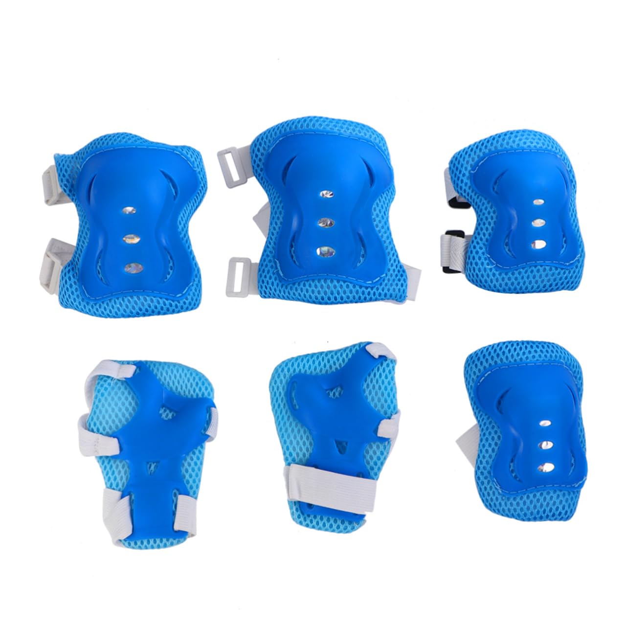 Abaodam 6pcs Child Protective Gear Set Elbow Guard Knee Cap Wrist Guard for Bike Roller Skating Skateboarding (Light)