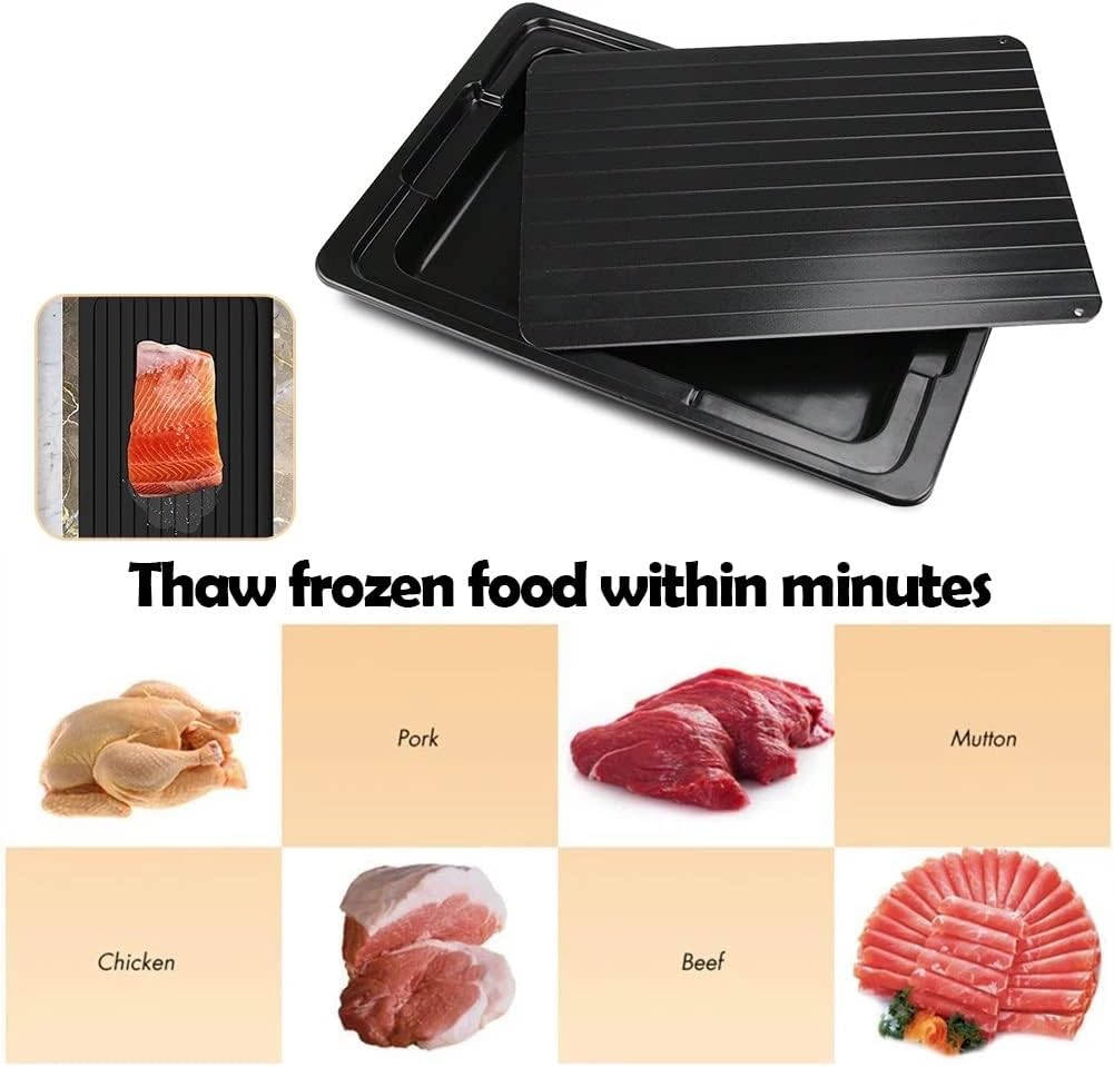 2pcs Fast Defrosting Tray Multi-Functional Texture Thaw Food Meat Quick Defrost Plate Board Kitchen Gadget Tool(35.5 * 20.5 * 0.3cm/13.97 * 8.07 * 0.11in)
